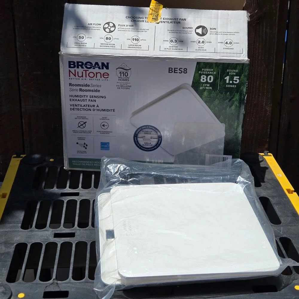 Broan NuTone BES8 Roomside 80 CFM Humidity Sensing Bathroom Exhaust Fan Tested
